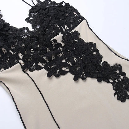 Sexy Women's Deep V Neck Backless Bodycon Dress Strap Detail Mini Dress