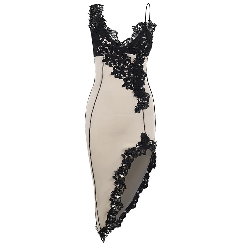 Sexy Women's Deep V Neck Backless Bodycon Dress Strap Detail Mini Dress