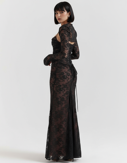 Seraphina Lace Corset Gown Evening Maxi Party Dress | Zalvare