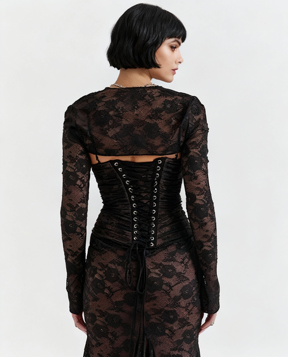 Seraphina Lace Corset Gown Evening Maxi Party Dress | Zalvare