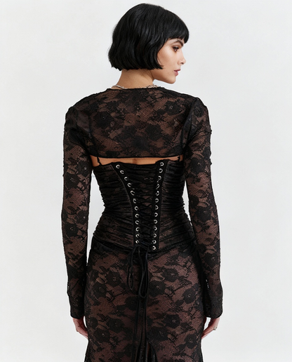 Seraphina Lace Corset Gown Evening Maxi Party Dress | Zalvare