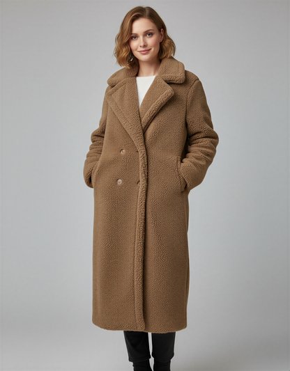 Oversized Teddy Coat for Women – Plush Faux Fur Warm Jacket | Cozy Longline Fleece Outerwear for Winter | Stylish Sherpa-Lined Jacket for Everyday Wear