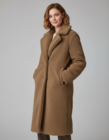 Oversized Teddy Coat for Women – Plush Faux Fur Warm Jacket | Cozy Longline Fleece Outerwear for Winter | Stylish Sherpa-Lined Jacket for Everyday Wear