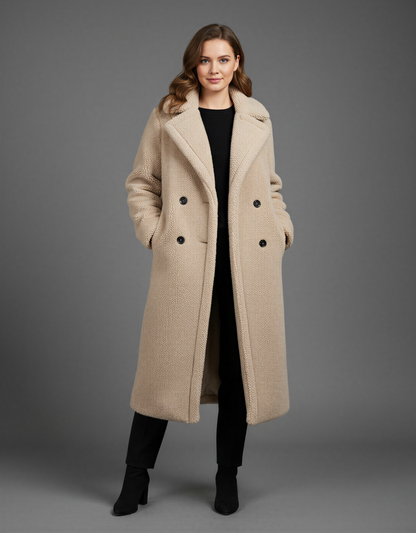 Oversized Teddy Coat for Women – Plush Faux Fur Warm Jacket | Cozy Longline Fleece Outerwear for Winter | Stylish Sherpa-Lined Jacket for Everyday Wear