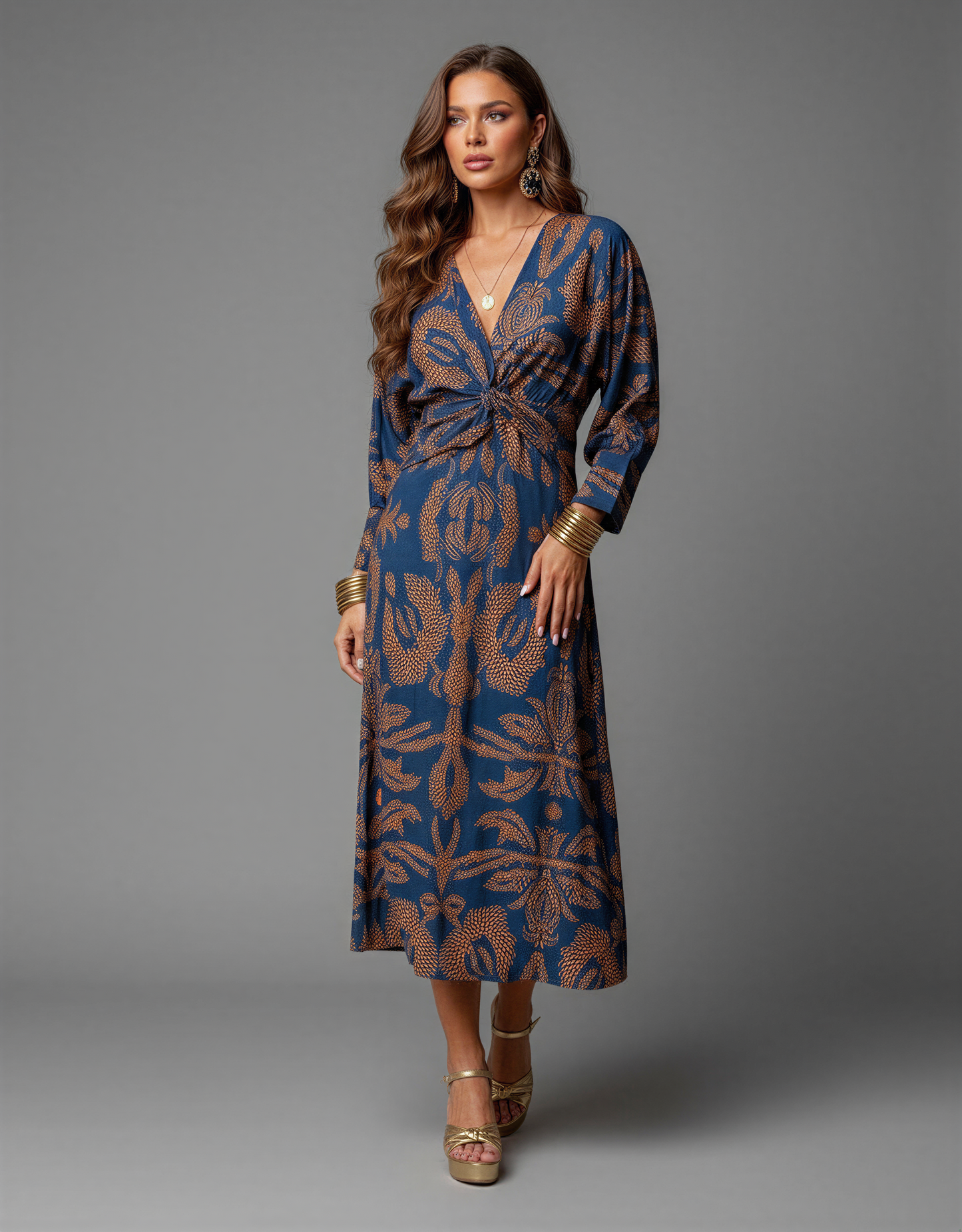 Black Long Sleeve Bodycon Midi Dress – Ruched Evening Party Dress for Women – Elegant Fitted Cocktail Dress