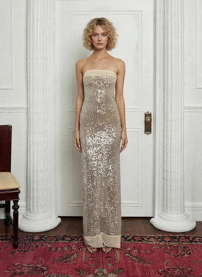 Sequin Open-Back Mermaid Dress – Glitter Dress