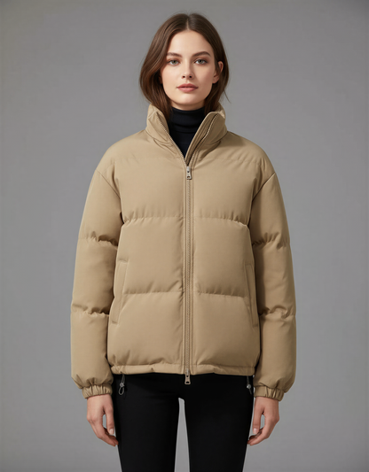 Warm Puffer Jacket with Hood – Stylish and Comfortable Winter Coat for Women – Perfect for Casual Outings and Outdoor Activities