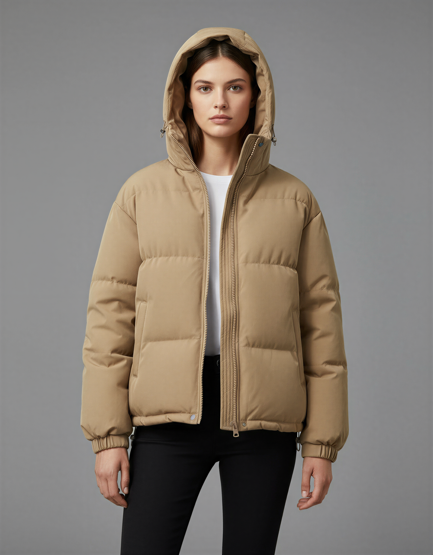 Warm Puffer Jacket with Hood – Stylish and Comfortable Winter Coat for Women – Perfect for Casual Outings and Outdoor Activities