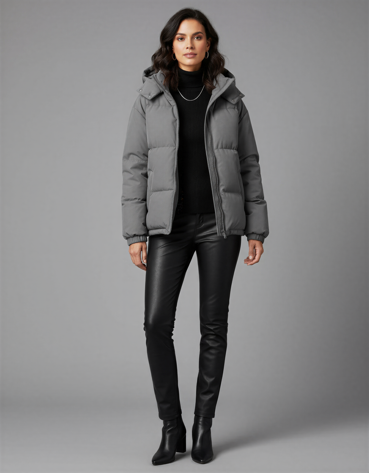 Warm Puffer Jacket with Hood – Stylish and Comfortable Winter Coat for Women – Perfect for Casual Outings and Outdoor Activities