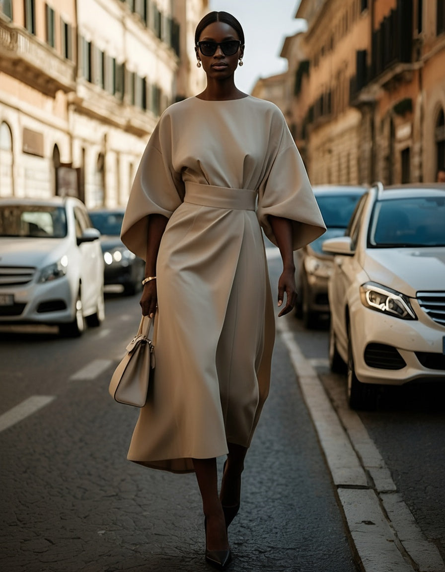 Belted Maxi Dress – Elegant Evening Dress