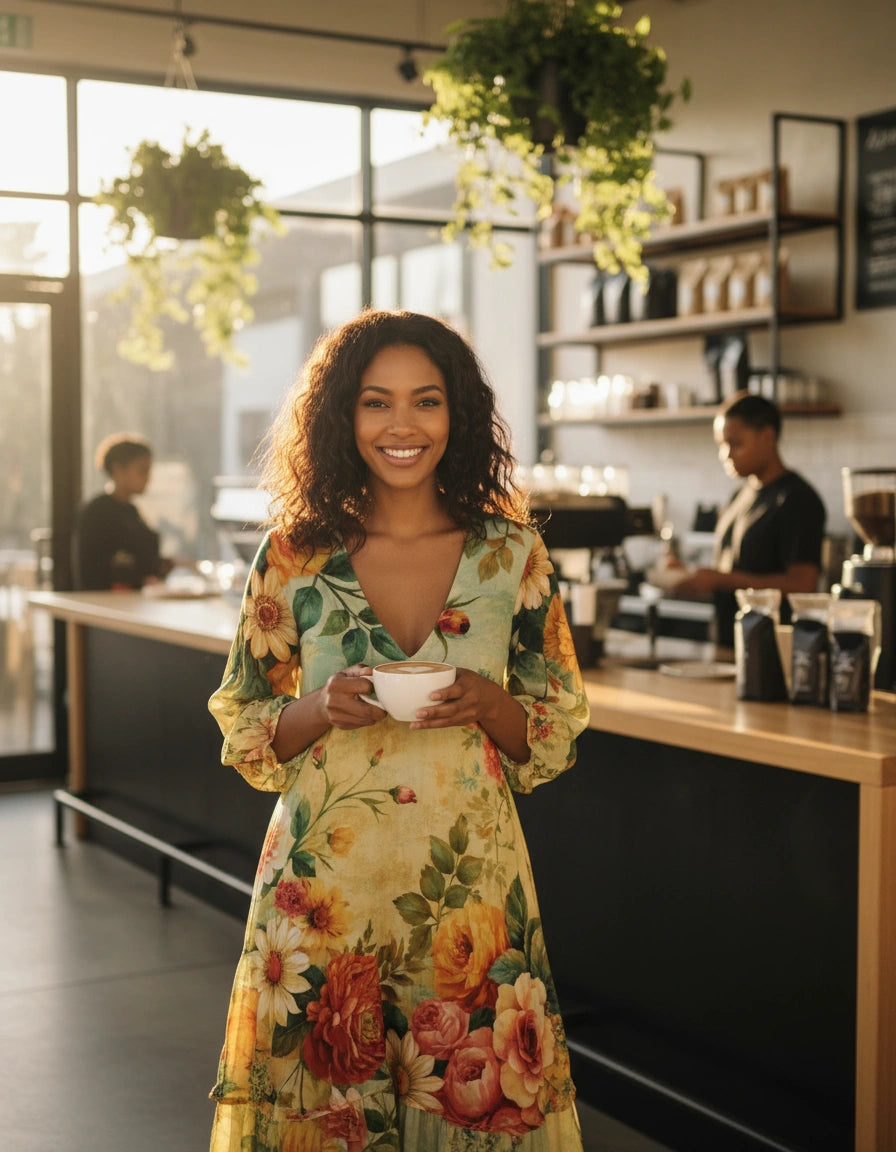 Vintage Floral Dress — Party Dress