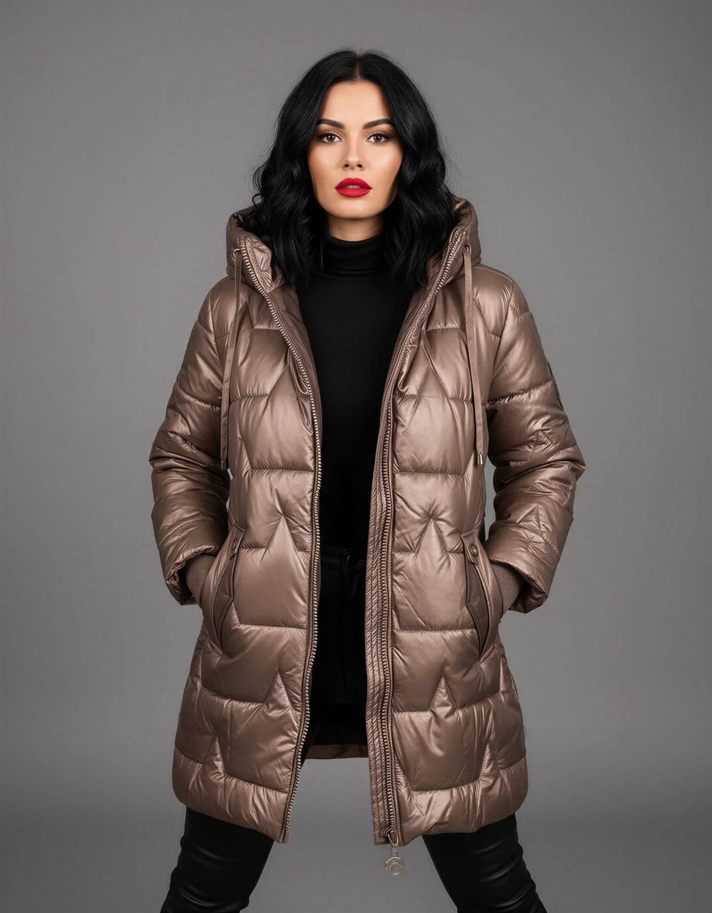 Women's Long Puffer Jacket with Insulating Padding & Hood | Warm, Stylish Winter Outerwear for Cold Weather