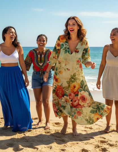 Vintage Floral Dress — Party Dress