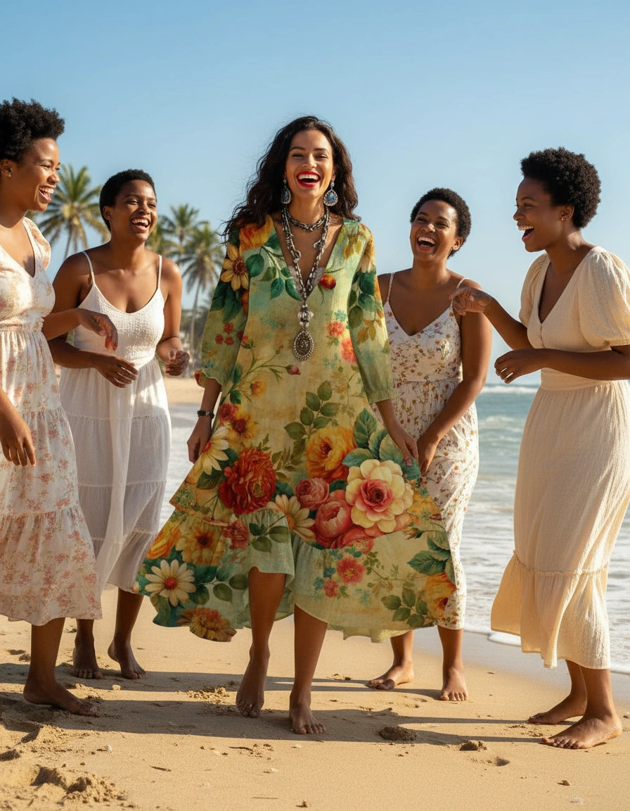 Vintage Floral Dress — Party Dress