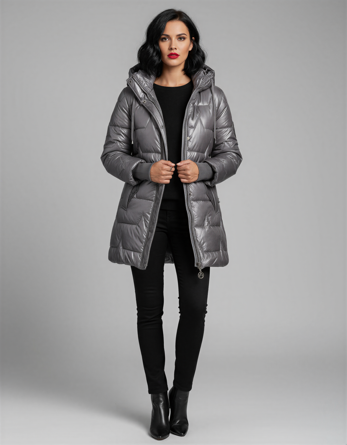 Women's Long Puffer Jacket with Insulating Padding & Hood | Warm, Stylish Winter Outerwear for Cold Weather