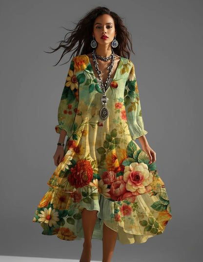 Vintage Floral Dress — Party Dress