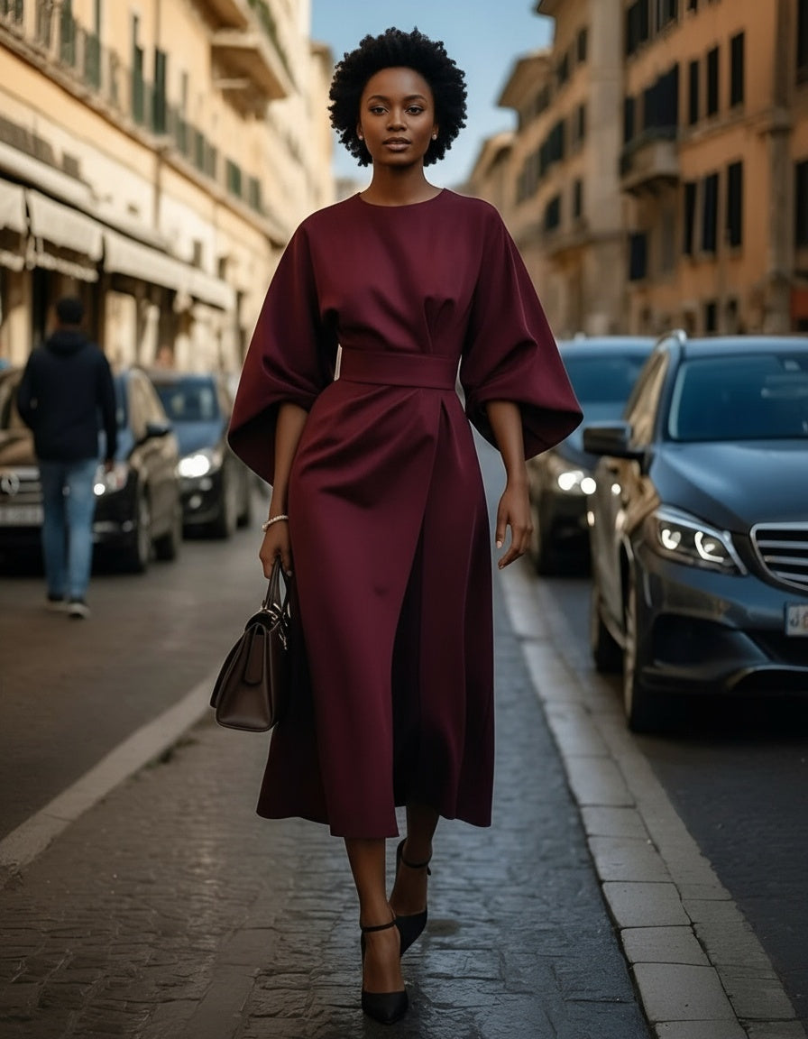 Belted Maxi Dress – Elegant Evening Dress