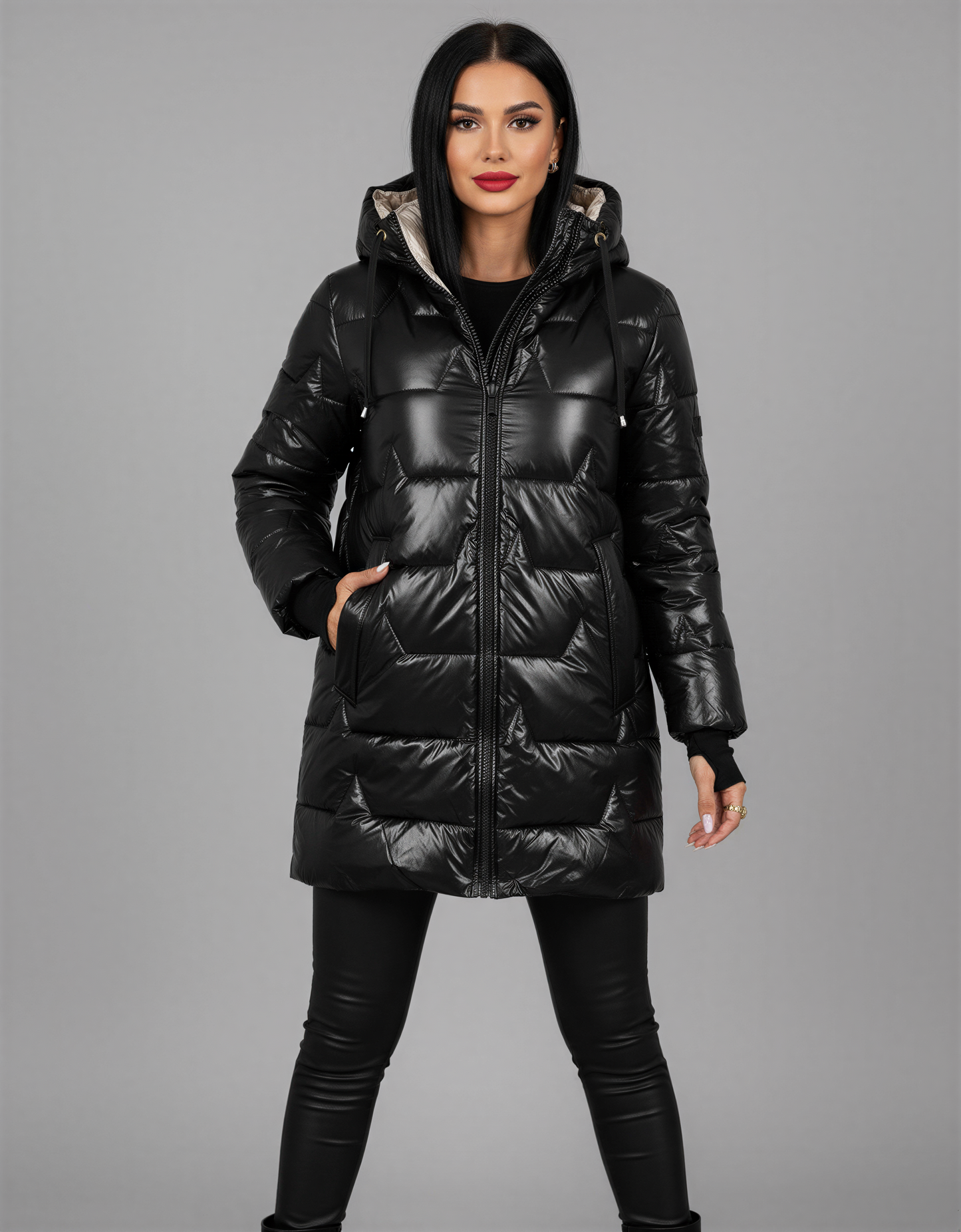 Women's Long Puffer Jacket with Insulating Padding & Hood | Warm, Stylish Winter Outerwear for Cold Weather