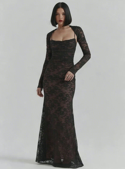 Seraphina Lace Corset Gown Evening Maxi Party Dress | Zalvare