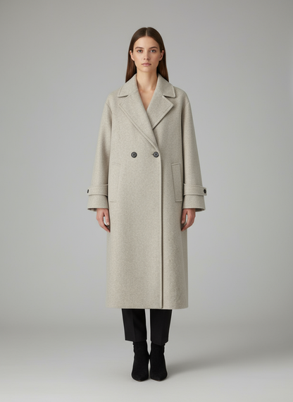 Double-Breasted Long Wool Coat | Oversized Winter Overcoat