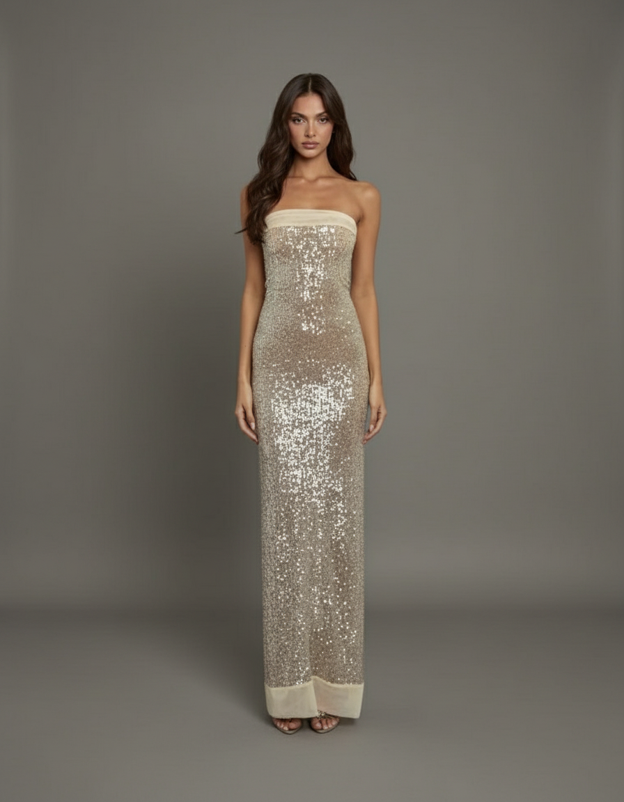 Sequin Open-Back Mermaid Dress – Glitter Dress