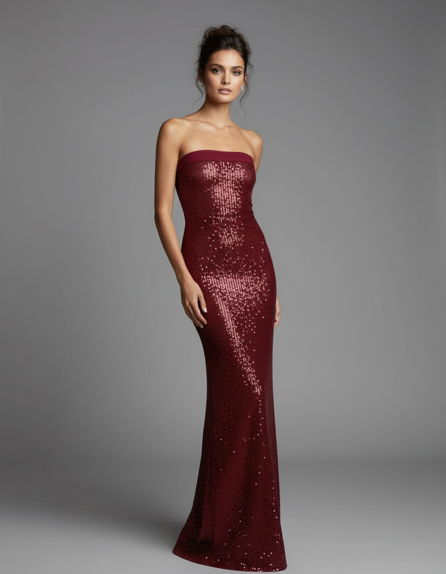 Sequin Open-Back Mermaid Dress – Glitter Dress