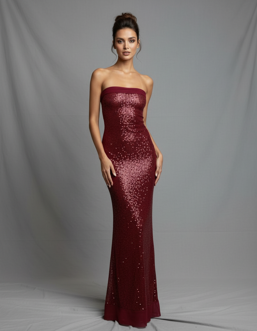 Sequin Open-Back Mermaid Dress – Glitter Dress