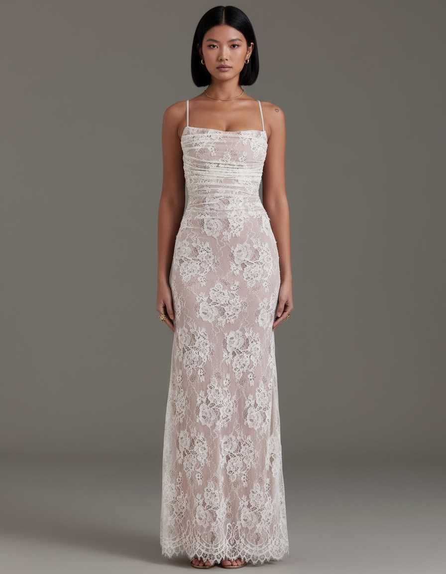 Seraphina Lace Corset Gown Evening Maxi Party Dress | Zalvare