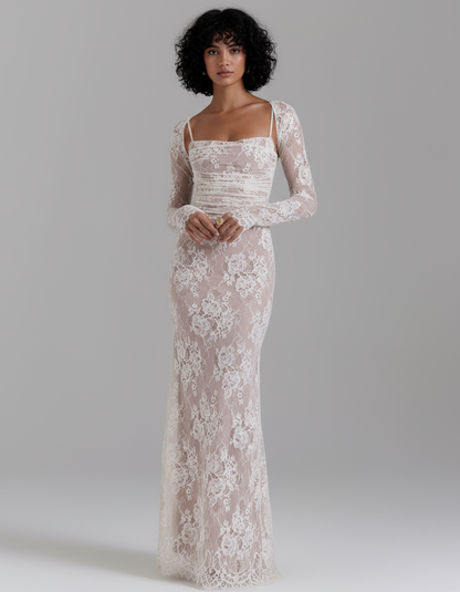 Seraphina Lace Corset Gown Evening Maxi Party Dress | Zalvare